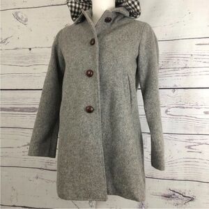 Steve Alan VTG hooded collared gray boiled wool winter coat Small 4P